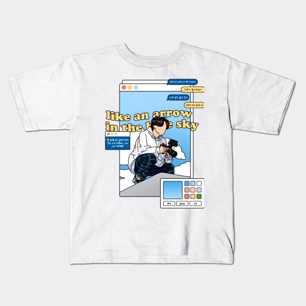 BTS LIFE GOES ON JUNGKOOK Kids T-Shirt by poortatoe